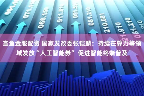 宣鱼金服配资 国家发改委张铠麟：持续在算力等领域发放“人工智能券” 促进智能终端普及
